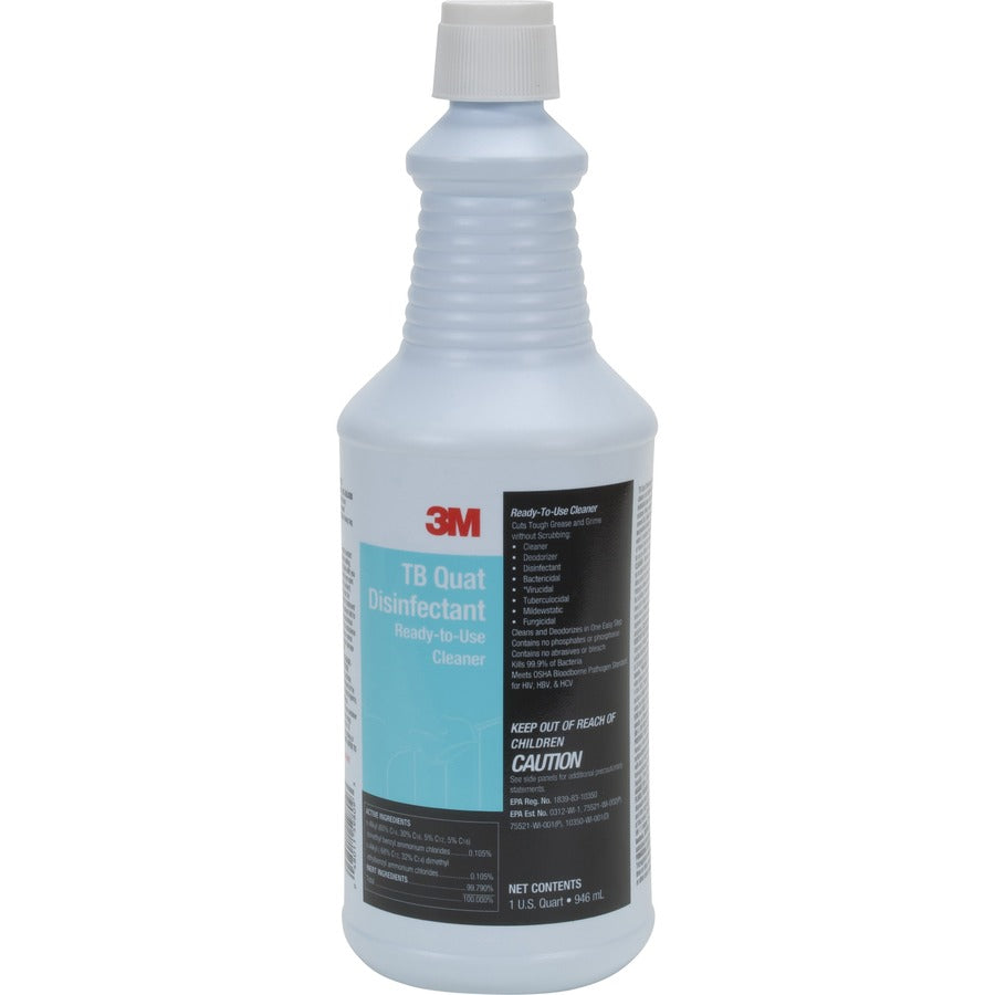 3M TB Quat Disinfectant Ready-To-Use Cleaner - Ready-To-Use - 32 fl oz (1 quart) - 1 Carton