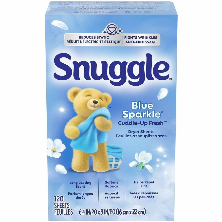 Snuggle Dryer Sheets - Blue Sparkle Scent - Freshen, Soft, Long Lasting - White - 1 Each