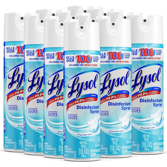 Lysol Crisp Linen Disinfectant Spray - For Multipurpose, Multi Surface - Spray - 19 fl oz (0.6 quart) - Crisp Linen Scen