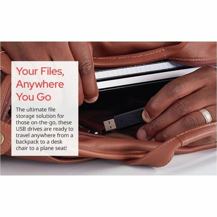 Verbatim 32GB PinStripe USB 3.2 Flash Drive Business Pack - 32 GB - USB 3.2 (Gen 1) Type A - Black - Lifetime Warranty -