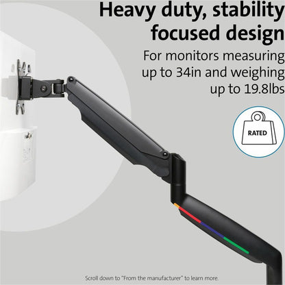 Kensington SmartFit Mounting Arm for Monitor, Curved Screen Display, Flat Panel Display - Black - Landscape/Portrait - H