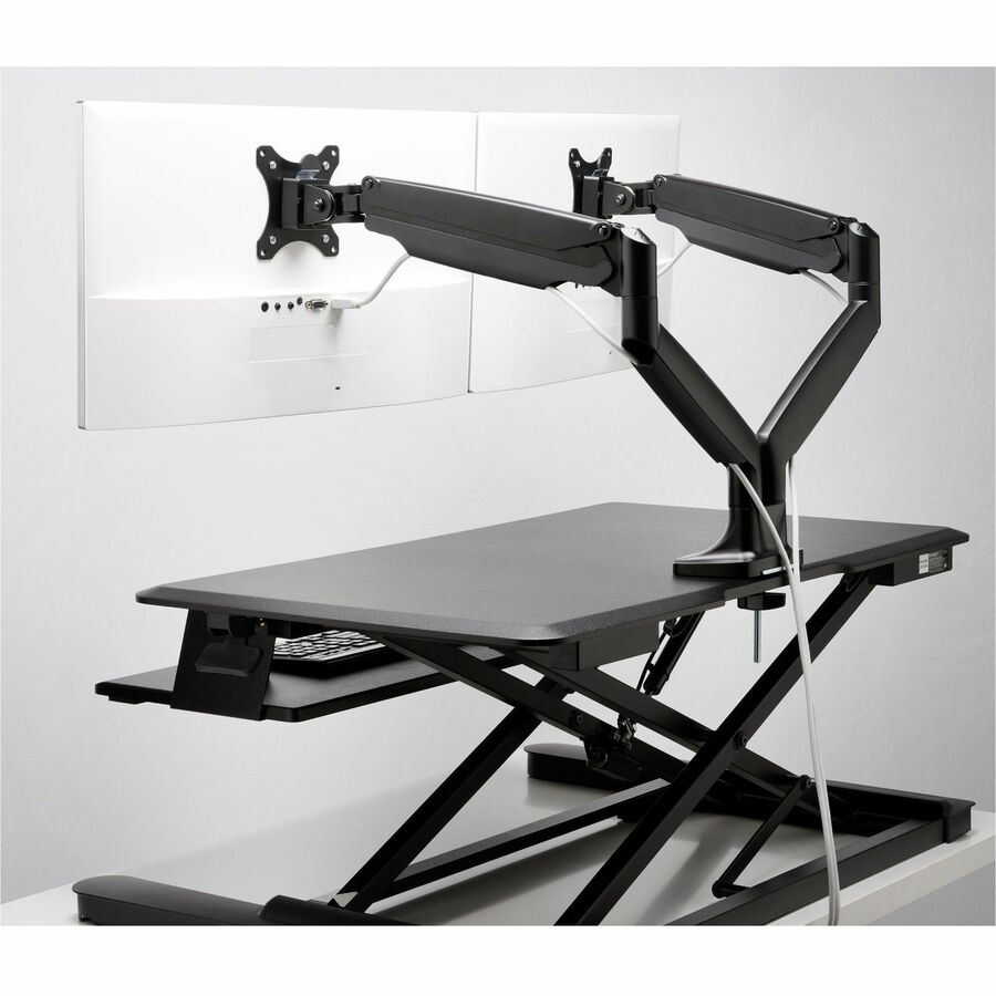 Kensington SmartFit Mounting Arm for Monitor, Flat Panel Display, Curved Screen Display - Black - Height Adjustable - 2 