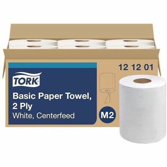 TORK Advanced Soft Centerfeed Hand Towel, 2-Ply, White - 2 Ply - 11.80" Width - 600 Sheets/Roll - 7.80" Roll Diameter - 