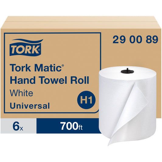 TORK Tork Matic Hand Towel Roll White H1 - 1 Ply - 8" Width x 700 ft Length - 7.20" Roll Diameter - 1 31/64" Core - Whit