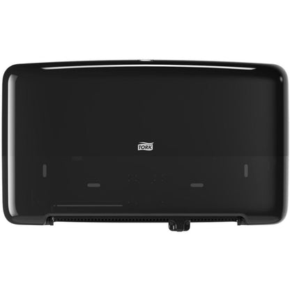 TORK Tork Twin Mini Jumbo Toilet Paper Roll Dispenser Black T2 - Roll Dispenser - 2 x Roll - 10.1" Height x 17" Width x 