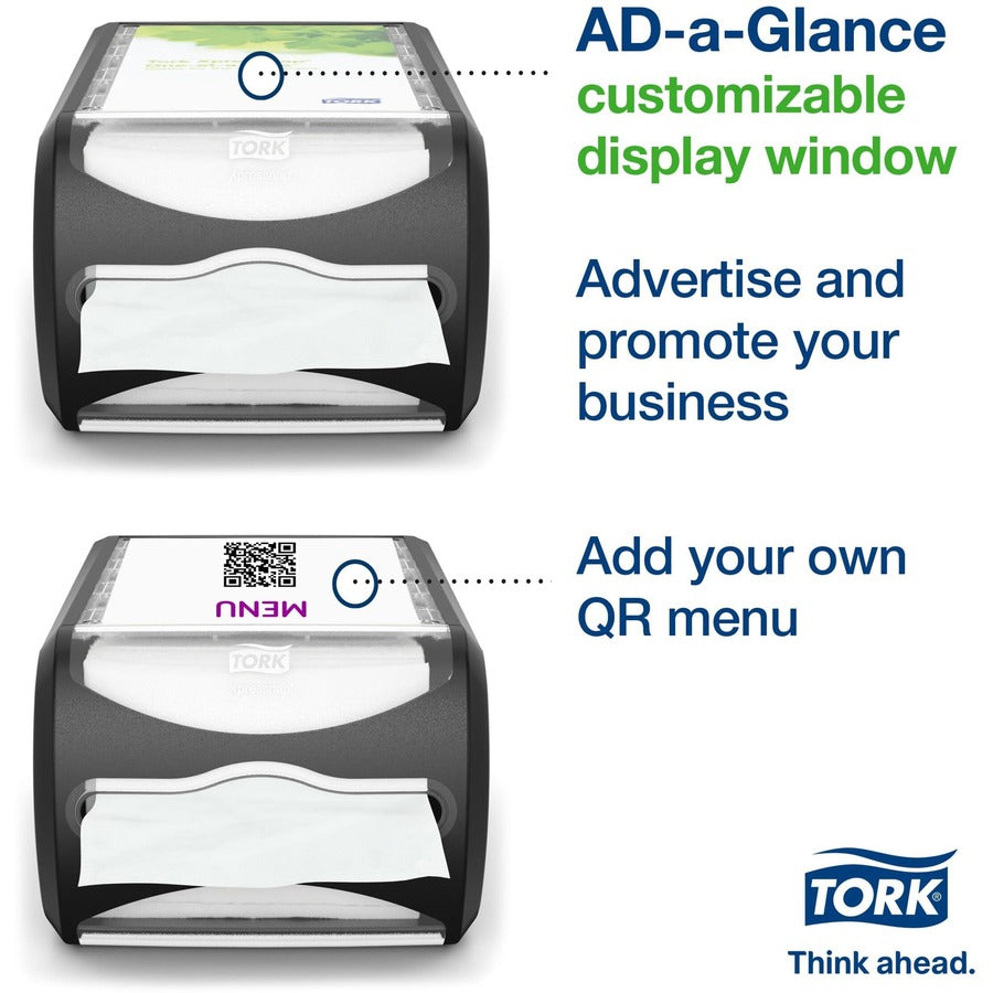 TORK Xpressnap Counter Napkin Dispenser Black N4 - 5.7" Height x 7.5" Width x 12.1" Depth - Plastic - Licorice - 1 Each