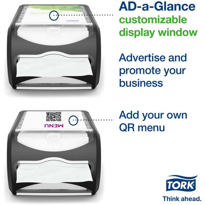 TORK Xpressnap Counter Napkin Dispenser Black N4 - 5.7" Height x 7.5" Width x 12.1" Depth - Plastic - Licorice - 1 Each