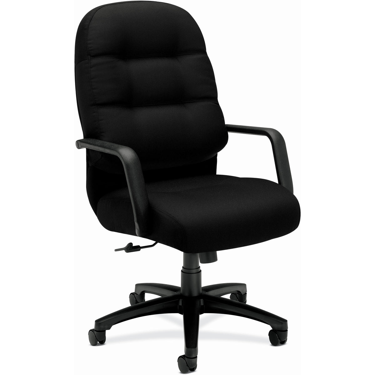 HON Pillow-Soft Executive High-Back Chair - Black Seat Color - Memory Foam, Polyester Seat Material - Black Back Color -