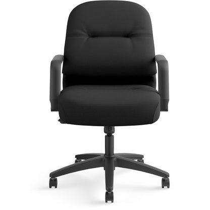 HON Pillow-Soft Mid-Back Chair - Black Seat Color - Memory Foam, Polyester Seat Material - Black Back Color - Foam, Poly