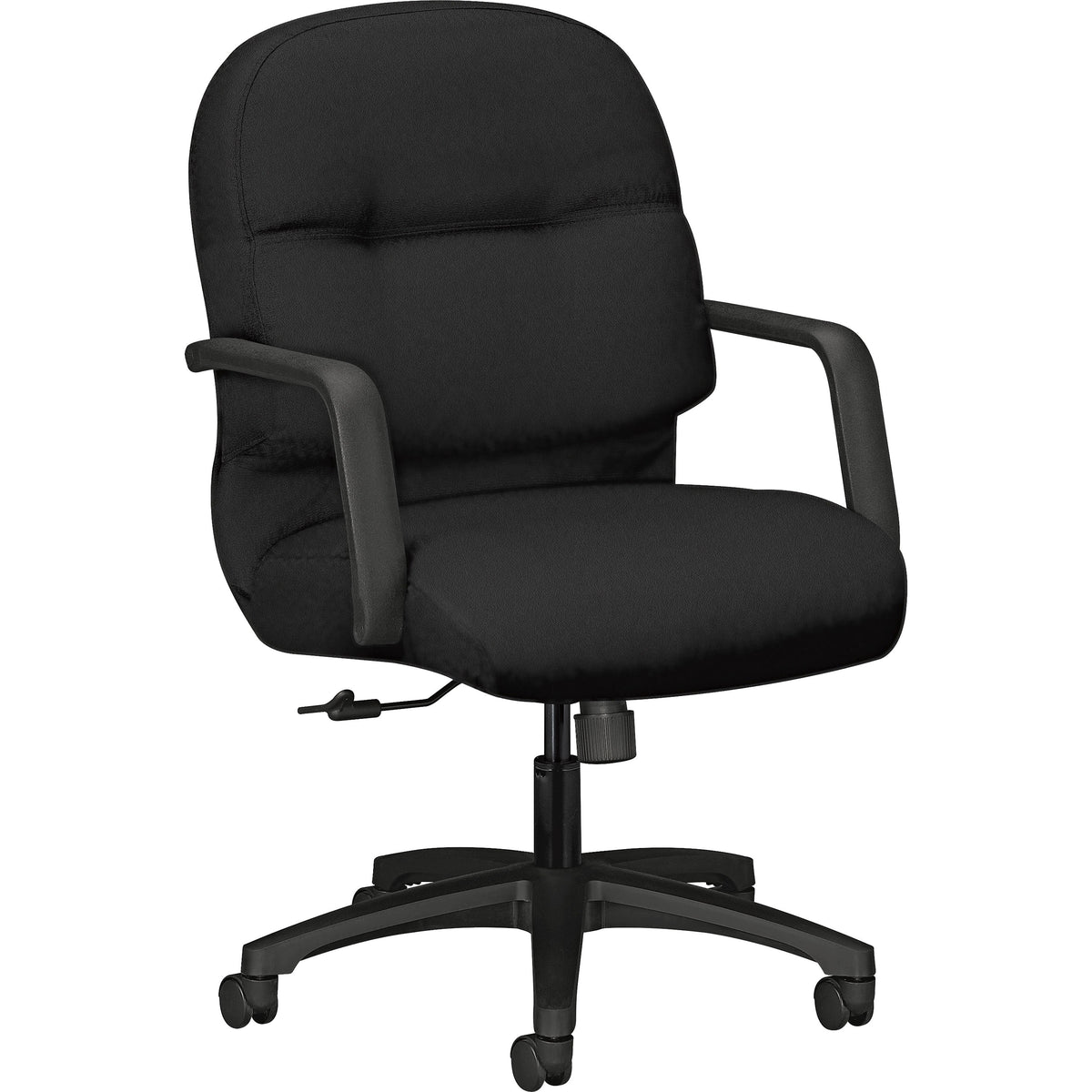 HON Pillow-Soft Mid-Back Chair - Black Seat Color - Memory Foam, Polyester Seat Material - Black Back Color - Foam, Poly