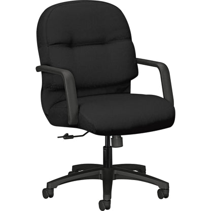 HON Pillow-Soft Mid-Back Chair - Black Seat Color - Memory Foam, Polyester Seat Material - Black Back Color - Foam, Poly