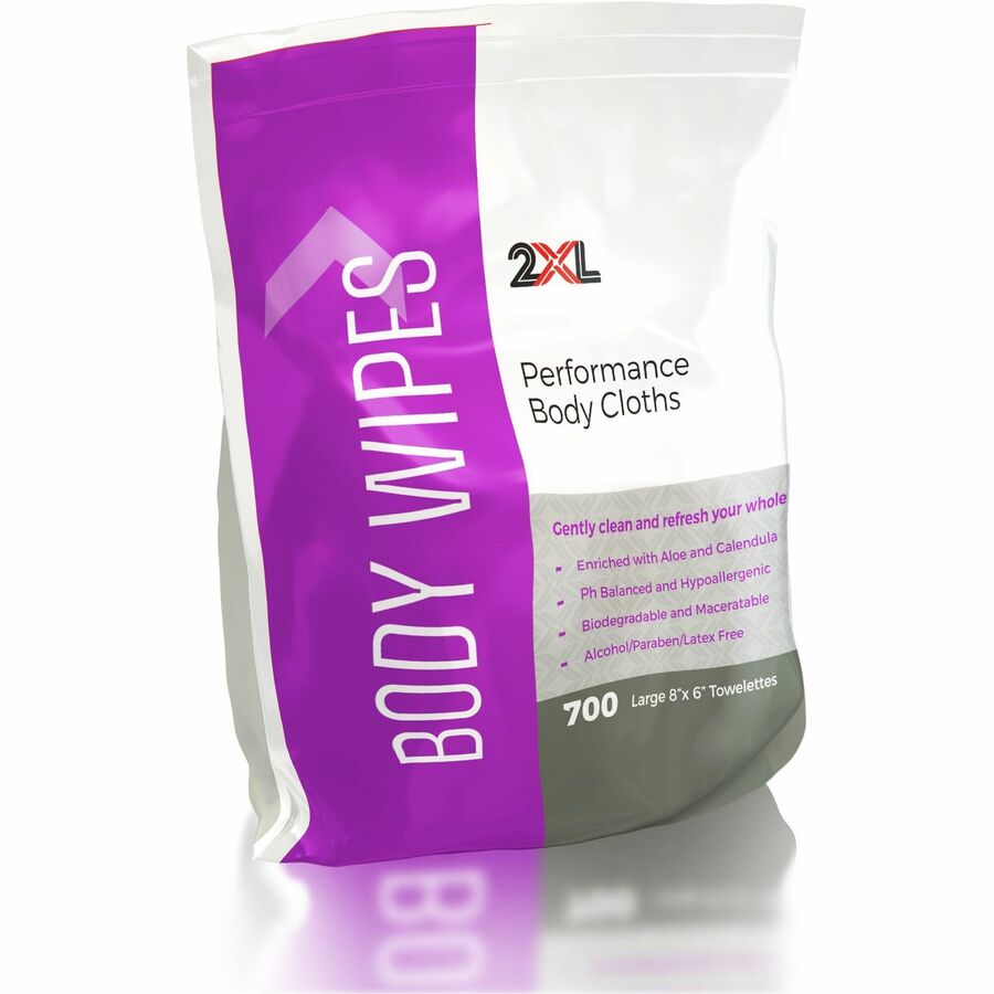 2XL Vitamin E & Aloe Performance Body Cloths - 6" Width x 8" Length - White - 700/Pouch - 2 / Carton