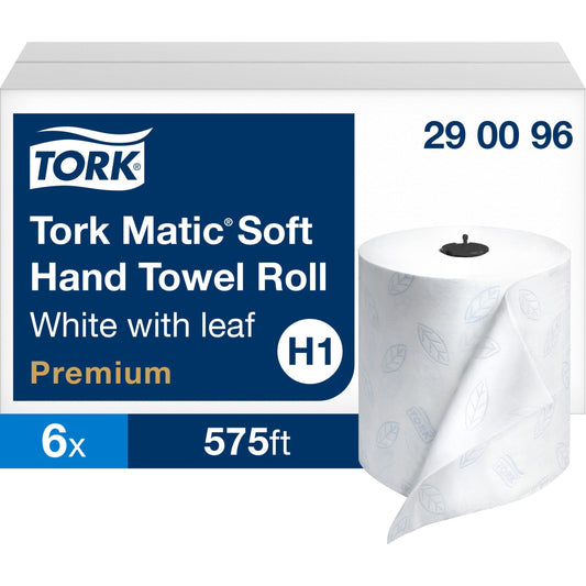 TORK Matic Premium Extra-Soft Hand Towel Roll - 2 Ply - 7.25" Roll Diameter - 1 33/64" Core - White - 6 / Carton