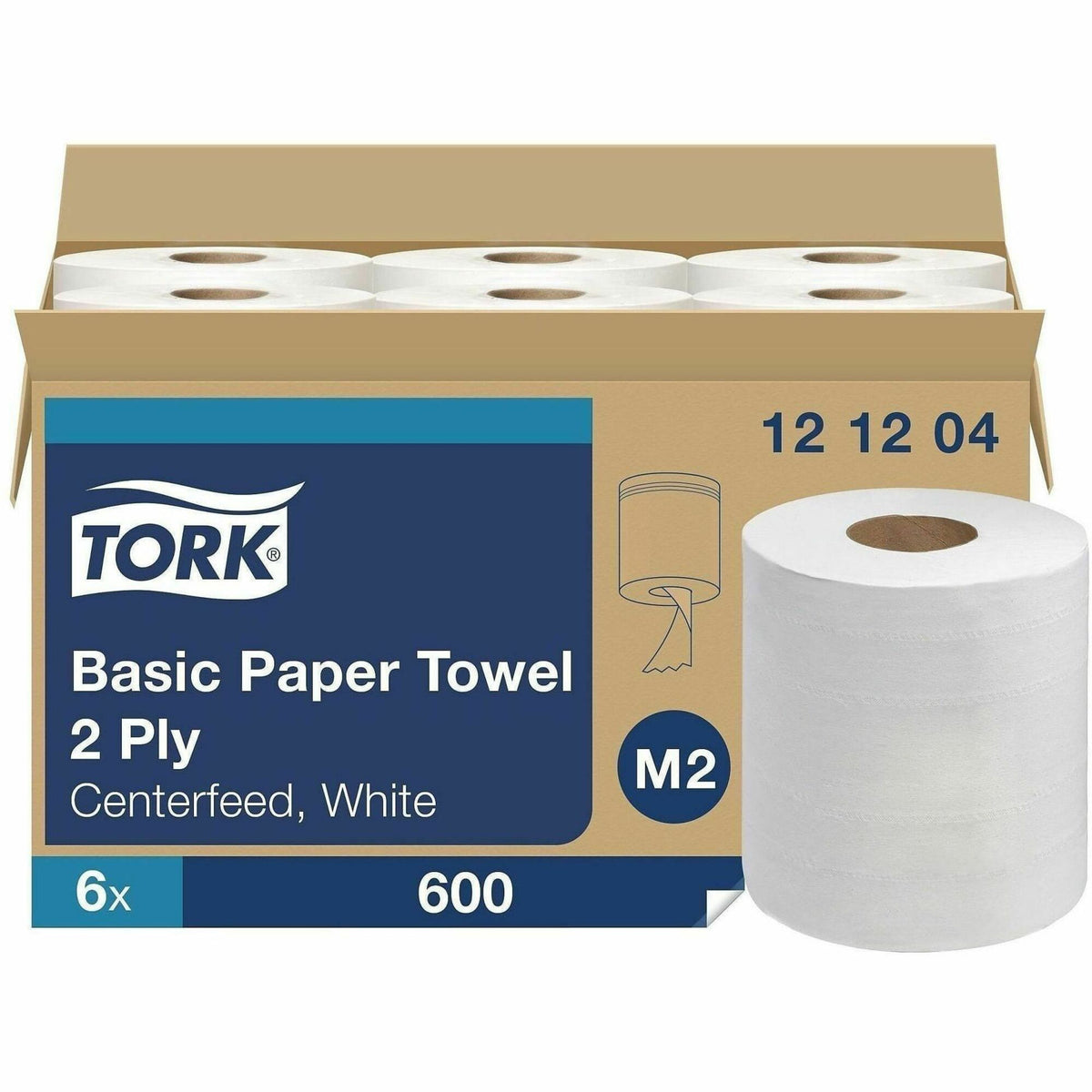 TORK Soft Centerfeed Hand Towel White M2 - 2 Ply11.80" Length - 600 Sheets/Roll - 7.70" Roll Diameter - 2 29/32" Core - 