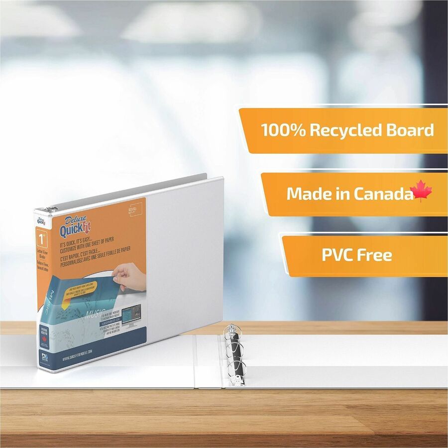 QuickFit 97110 Ring Binder - 1" Binder Capacity - Letter - 8 1/2" x 11" Sheet Size - 200 Sheet Capacity - 3 Ring - Faste