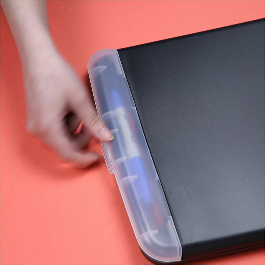 Officemate Slim Clipboard Storage Box - 0.50" Clip Capacity - Storage for Paper, Form, Notepad, Pencil, Battery, Pen - 1