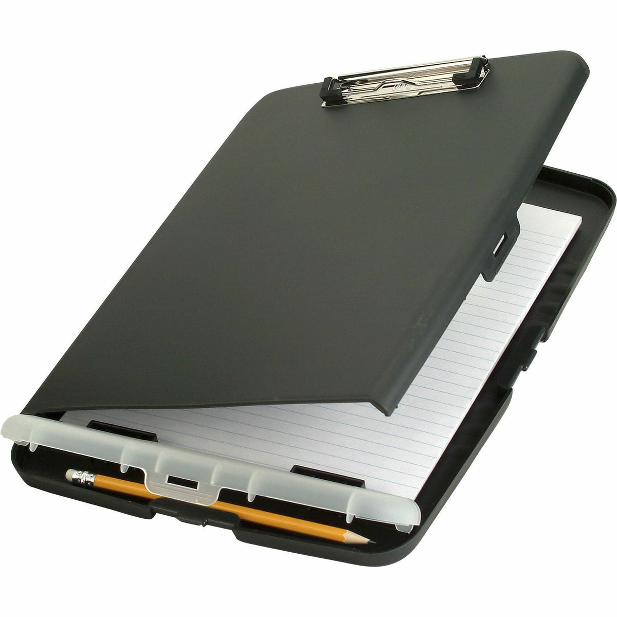 Officemate Slim Clipboard Storage Box - 0.50" Clip Capacity - Storage for Paper, Form, Notepad, Pencil, Battery, Pen - 1