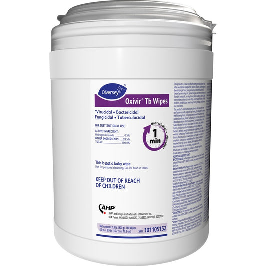 Diversey Oxivir Tb Disinfectant Cleaner Wipes - Ready-To-Use - 28.80 oz (1.80 lb) - 4 / Carton