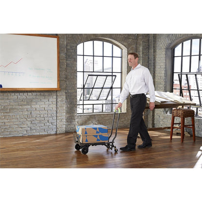 Cosco Shifter Hand Truck & Cart - 300 lb Load Capacity - 4 Casters - Steel - 16" Width x 3.90" Depth x 31.50" Height - G