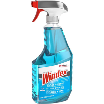 Windex® Glass & More Streak-Free Cleaner - 32 fl oz (1 quart) - Streak-free, Phosphorous-free - Blue - 8 / Carton
