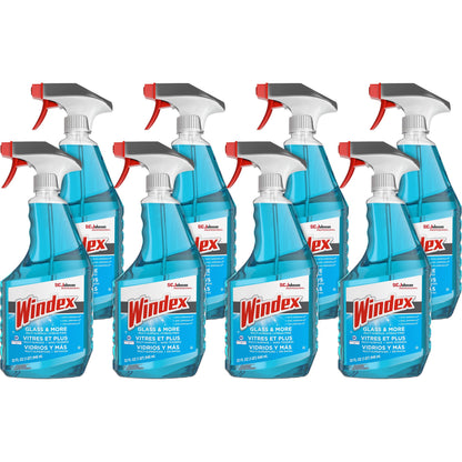 Windex® Glass & More Streak-Free Cleaner - 32 fl oz (1 quart) - Streak-free, Phosphorous-free - Blue - 8 / Carton