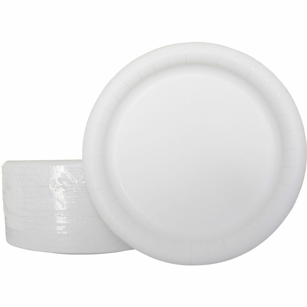 AJM 9" Dinnerware Paper Plates - Disposable - 9" Diameter - White - Paper Body - 125 / Pack