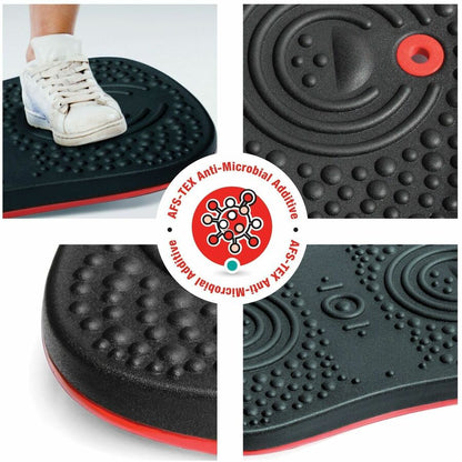 Floortex AFS-TEX® Active Antimicrobial Exercise Wobble Balance Board - Black - Wood, Polyurethane