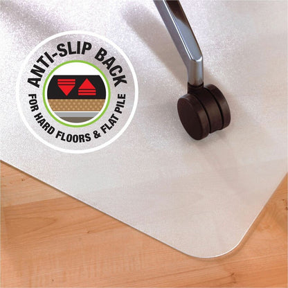 Floortex Polypropylene Rectangular Anti-Slip Foldable Chair Mat for Hard Floors-45" x 53" - 1 Each