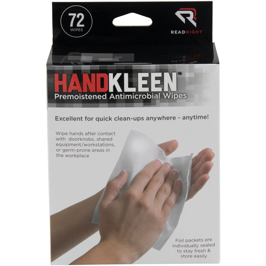 Read Right Handkleen Wipes - 5" Width x 7" Length - White - 72 / Box