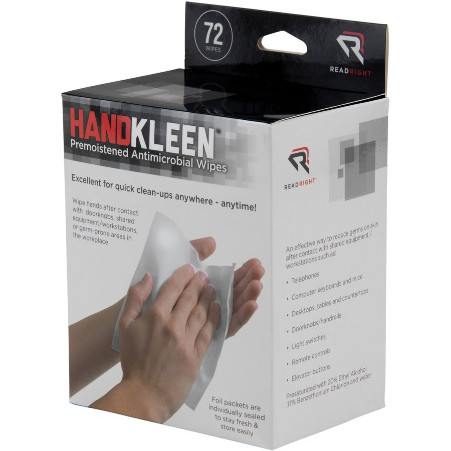 Read Right Handkleen Wipes - 5" Width x 7" Length - White - 72 / Box