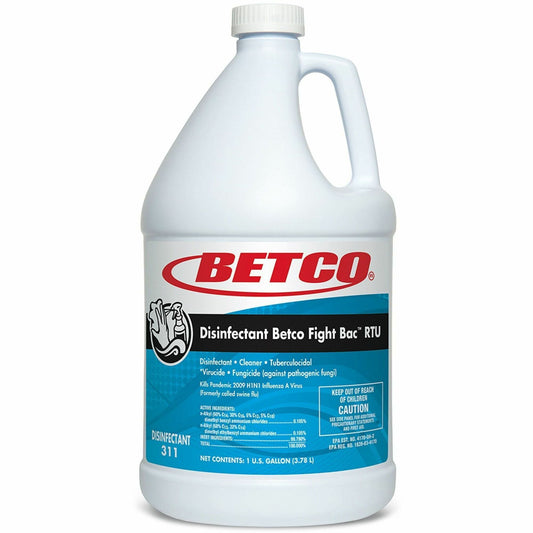 Betco Fight-Bac RTU Disinfectant Cleaner - Ready-To-Use - 128 fl oz (4 quart) - Citrus Floral Scent - 1 Each