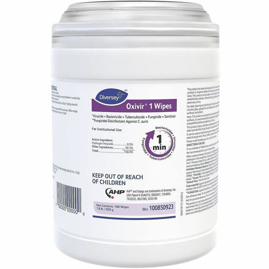 Diversey Oxivir Disinfectant Wipe - Ready-To-Use - 31.52 oz (1.97 lb) to - Cherry Almond Scent - 12 / Carton