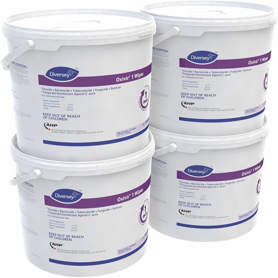 Diversey One-Step Ready-to-Use Hospital Disinfectant Cleaner Wipe - Ready-To-Use - 99.20 oz (6.20 lb) to - Cherry Almond
