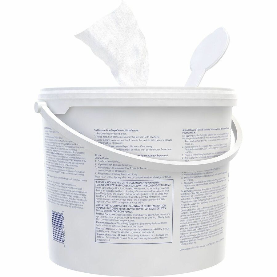 Diversey One-Step Ready-to-Use Hospital Disinfectant Cleaner Wipe - Ready-To-Use - 99.20 oz (6.20 lb) to - Cherry Almond
