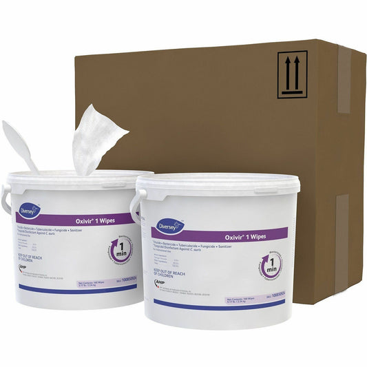Diversey One-Step Ready-to-Use Hospital Disinfectant Cleaner Wipe - Ready-To-Use - 99.20 oz (6.20 lb) to - Cherry Almond