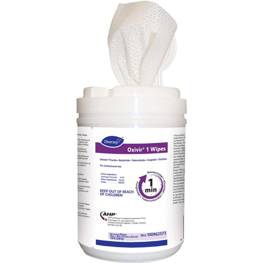 Diversey One-Step Ready-to-Use Hospital Disinfectant Cleaner Wipe - Ready-To-Use - 30.24 oz (1.89 lb) to - Cherry Almond