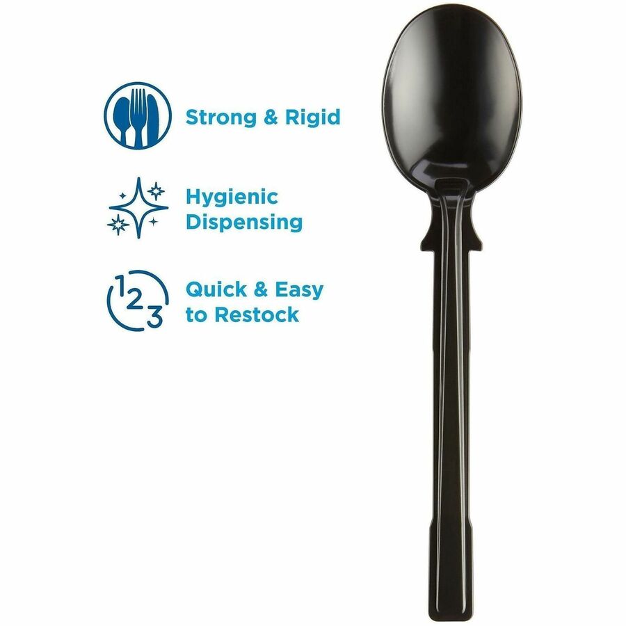 SmartStock Spoon - Soup Spoon - 40 x Soup Spoon - Disposable - Black - 24 / Carton