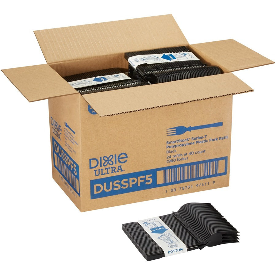 SmartStock Fork - Fork - 40 x Fork - Disposable - Black - 24 / Carton
