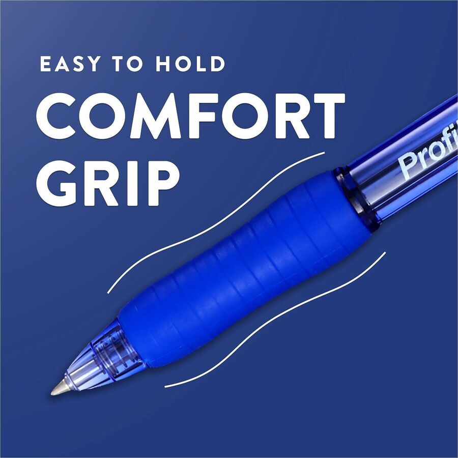 Paper Mate Profile Gel - 0.5 mm Fine Pen Point - Retractable - Blue Ink - Gel-based - Translucent Blue Barrel - 12 / Doz