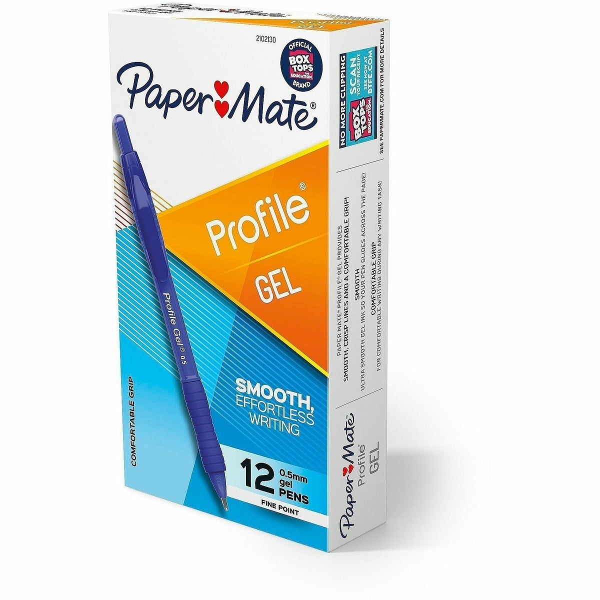 Paper Mate Profile Gel - 0.5 mm Fine Pen Point - Retractable - Blue Ink - Gel-based - Translucent Blue Barrel - 12 / Doz