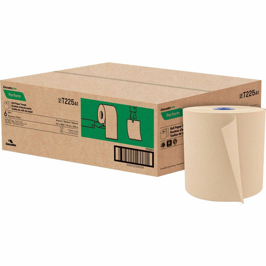 Cascades PRO Perform Roll Towels for Tandem, 1050' - 1 Ply - 7.50" Width x 1050 ft Length - Natural - 6 / Carton