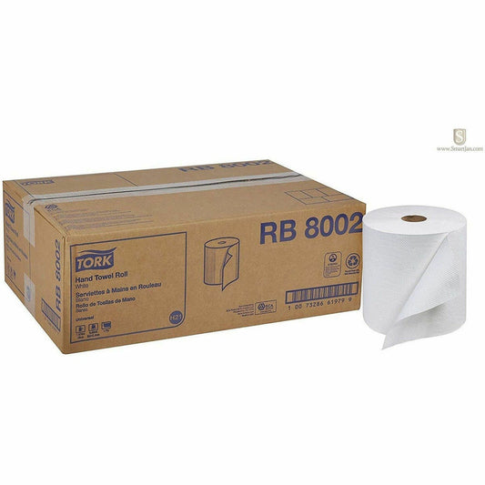 TORK Hand Towel Roll White H21 - 1 Ply - 7.80" Roll Diameter - 1 15/16" Core - White - Fiber - 6 / Carton
