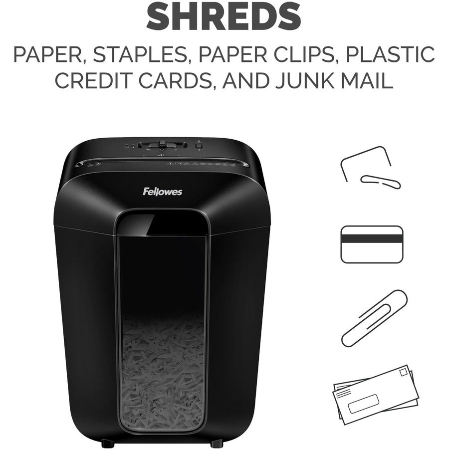 Fellowes Powershred LX70 11 Sheet Cross-Cut Shredder - Cross Cut - 11 Per Pass - for shredding Staples, Paper Clip, Cred