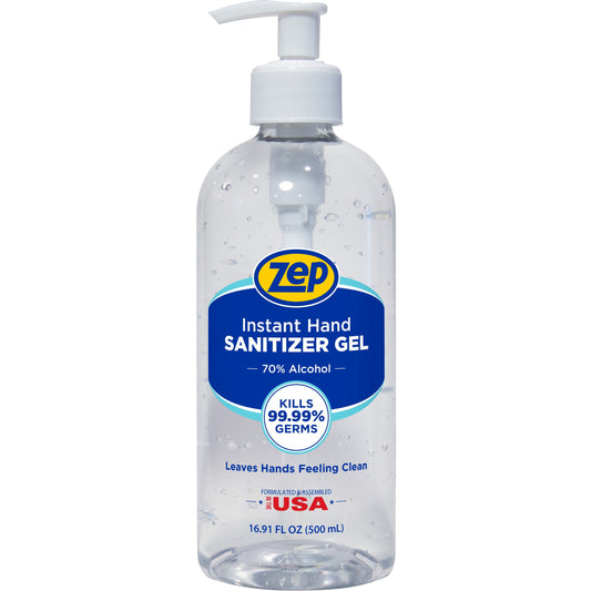Zep Hand Sanitizer Gel - Clean Scent - 16.91 fl oz - Pump Bottle Dispenser - Kill Germs - Hand - Clear - Residue-free - 