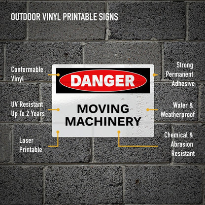 Avery® Danger Header Printable Outdoor Vinyl Signs - Waterproof - DANGER - 7" Width x 10" Length - Permanent Adhesive - 