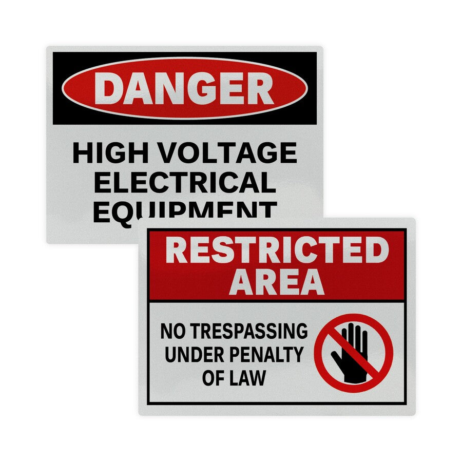 Avery® Reflective Sign Labels - 5" Width x 7" Length - Permanent Adhesive - Rectangle - Laser - Silver - Film - Water Re