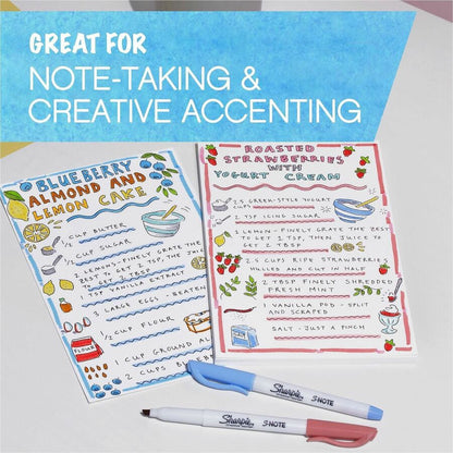 Sharpie S-Note Art Marker - Papaya, Raspberry, Lemonade, Sea Green, Periwinkle, Grape Ink - 6 / Pack