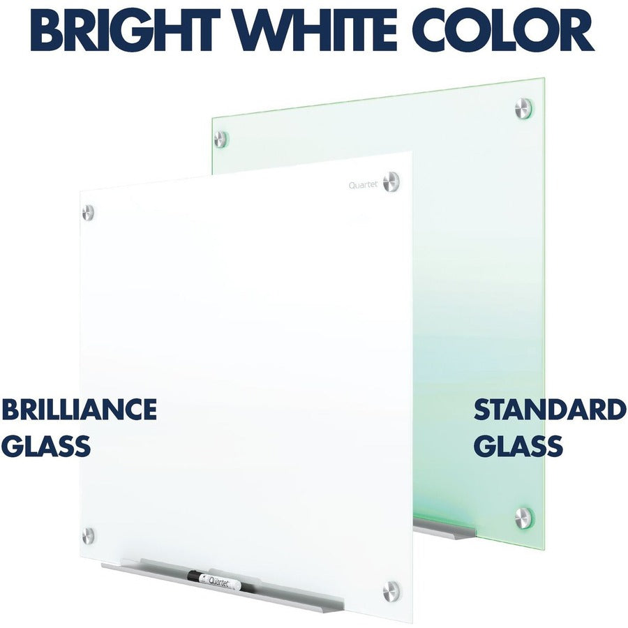 Quartet Infinity Magnetic Glass Dry-Erase Board, White, 48" x 48" - 48" (4 ft) Width x 48" (4 ft) Height - White Tempere