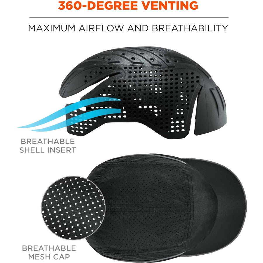 Ergodyne 8965 Long Brim Cap with LED Light - Recommended for: Mechanic, Baggage Handling, Factory, Home, Industrial - 1 