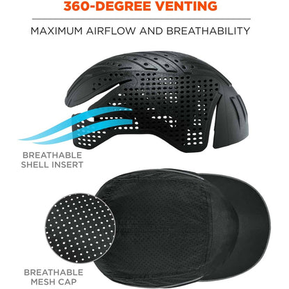 Ergodyne 8965 Bump Cap Hat with LED Light - Recommended for: Mechanic, Baggage Handling, Factory, Home, Industrial - 1 E